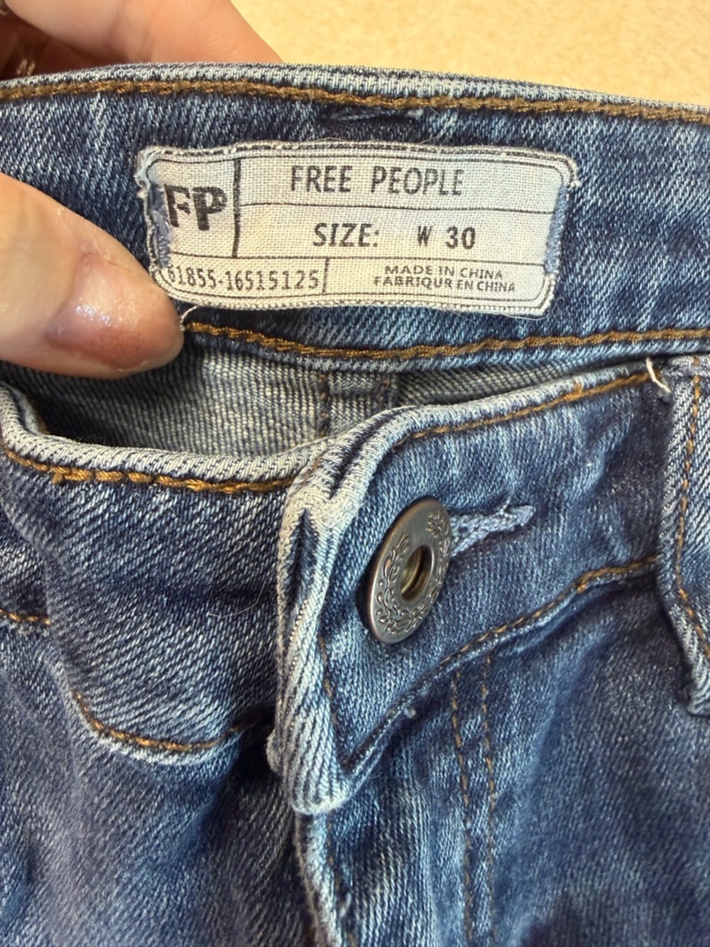 Free People Kentucky Blue Slit Skinny Jean - Picture 5 of 14